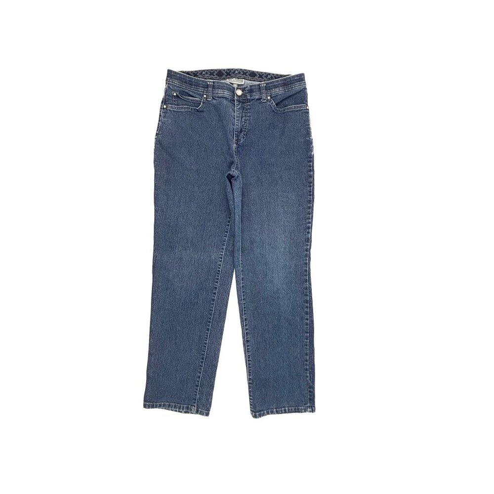 JM Collection Straight Leg Women's size 10P Dark‎ Wash Blue Denim jeans